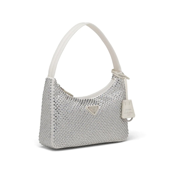 🦋NWT🦋 Prada Satin Crystal Mini Re-Edition Bag - Picture 2 of 13